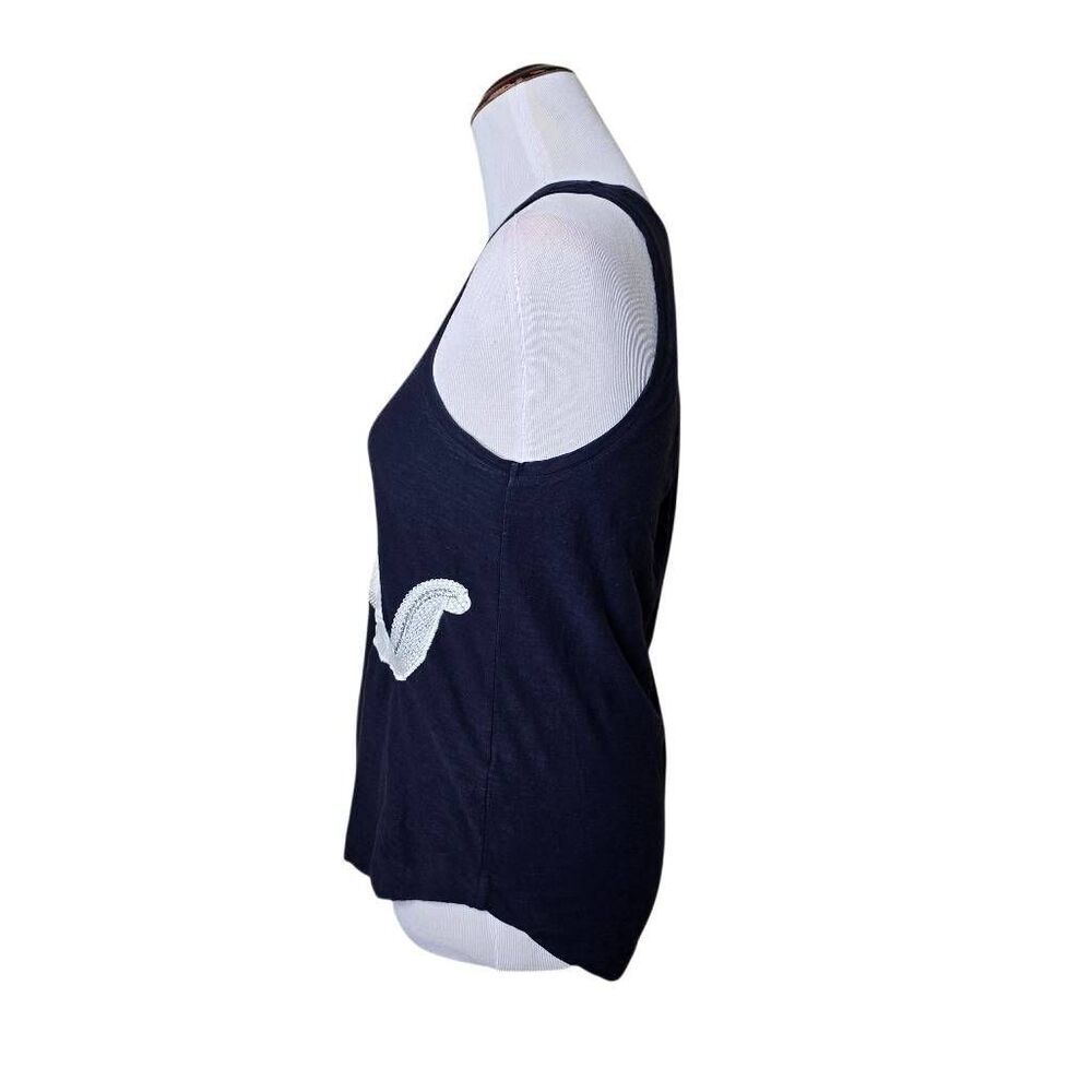 Lucky Brand Embroidered Elephant Wrap Around Navy Blue Tank Top Large - Picture 3 of 9
